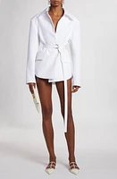 Valentino Garavani Belted Cotton Wrap Jacket Bianco Ottico at Nordstrom, Us