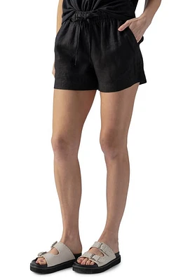 Sanctuary Always Linen Shorts in Black at Nordstrom, Size X-Large