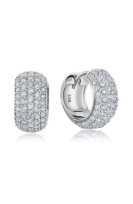 Crislu Pavé Huggie Hoop Earrings in Platinum at Nordstrom