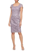 Alex Evenings Embroidered Floral Cocktail Sheath Dress Wisteria at Nordstrom,