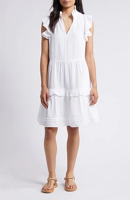 caslon(r) Ruffle Duo Cotton Gauze Dress at Nordstrom,