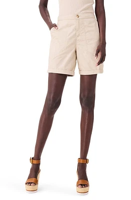 NIC+ZOE High Waist Cotton Poplin Shorts Brown Rice at Nordstrom,