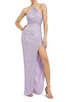 Ieena for Mac Duggal Sequin Halter Neck Body-Con Gown Lilac at Nordstrom,