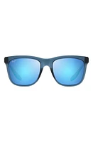 Maui Jim Pehu 55mm PolarizedPlus2 Square Sunglasses in Matte Navy at Nordstrom