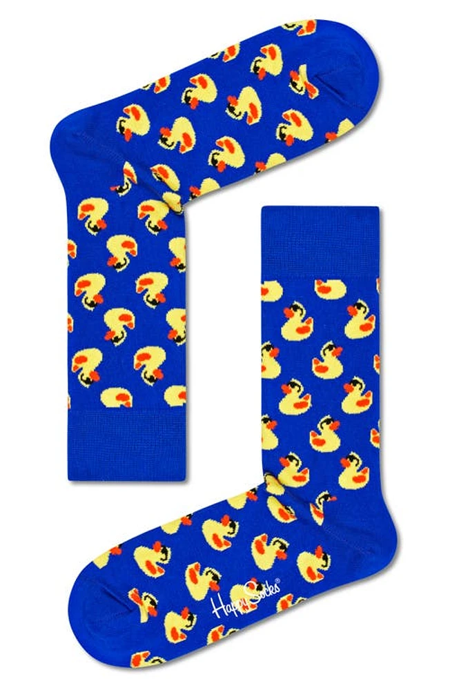 Happy Socks Rubber Duck Socks in Navy at Nordstrom