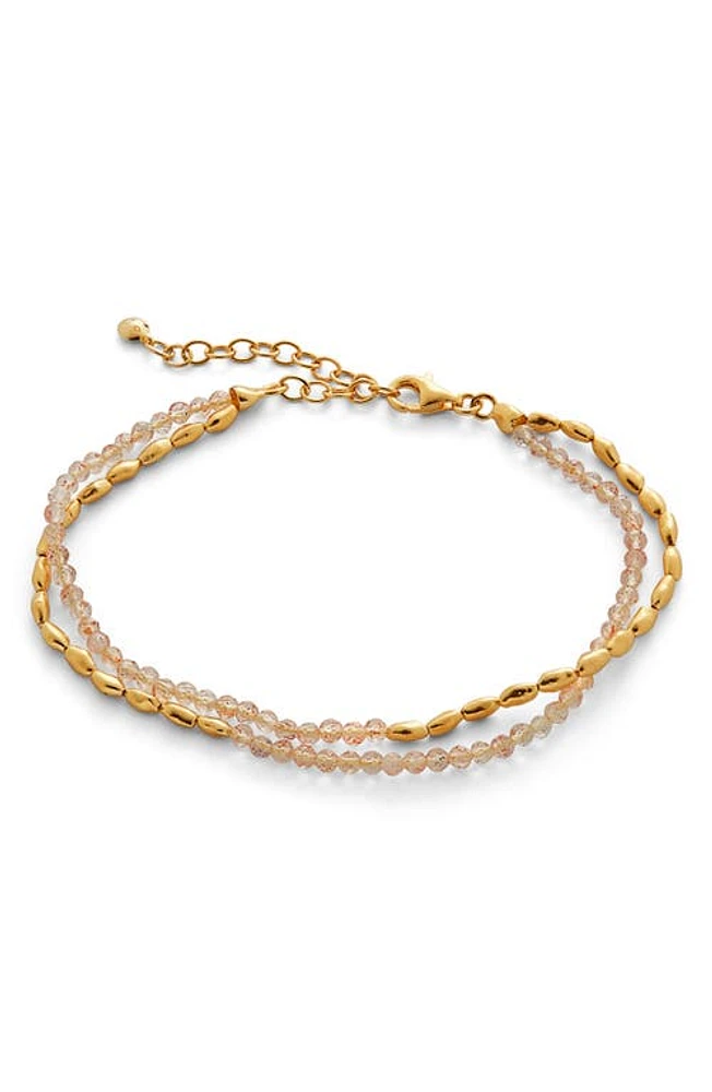 Monica Vinader Mini Nugget Beaded Layered Bracelet in 18Ct Gold On Sterling at Nordstrom