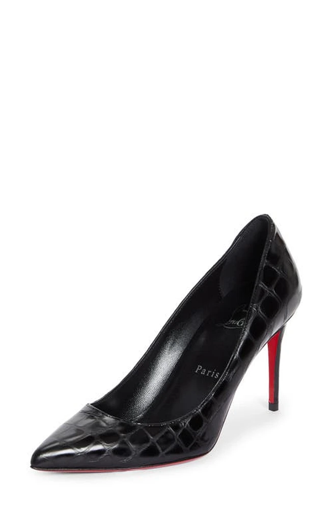 Christian Louboutin Kate Pointed Toe Croc Embossed Pump at Nordstrom,