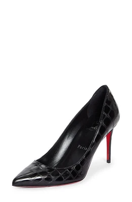 Christian Louboutin Kate Pointed Toe Croc Embossed Pump at Nordstrom,