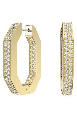 Swarovski Dextera Medium Pavé Hexagonal Hoop Earrings in Gold at Nordstrom