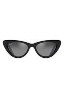 Maui Jim Lychee 52mm PolarizedPlus2 Cat Eye Sunglasses in Black Gloss at Nordstrom