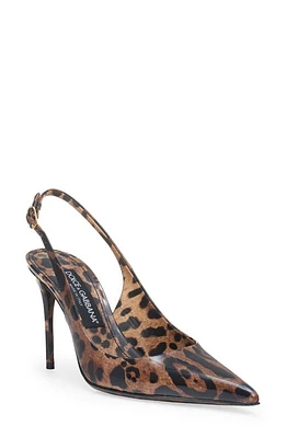 Dolce & Gabbana Leopard Print Pointed Toe Slingback Pump Leo at Nordstrom,