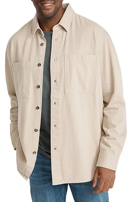 Johnny Bigg Kendrick Oversize Cotton Twill Overshirt Stone at Nordstrom,