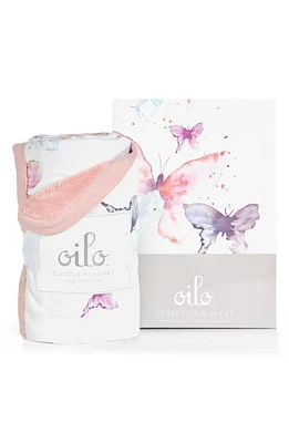 Oilo Bella Cuddle Blanket & Fitted Crib Sheet Set in Butterfly at Nordstrom