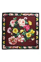 Dolce & Gabbana Floral Silk Scarf in Dark Red Port at Nordstrom