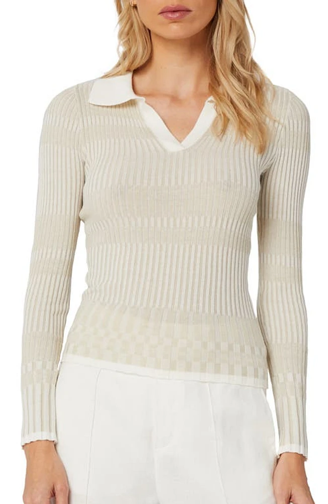 Alp N Rock Luisa Rib Polo Sweater Off White at Nordstrom,