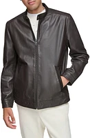 Andrew Marc Varkas Leather Jacket Brown at Nordstrom,