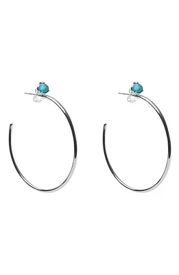 Argento Vivo Sterling Silver Semiprecious Stone Hoop Earrings at Nordstrom