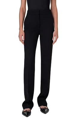 Akris punto Chio Virgin Wool Stretch Crepe Straight Leg Pants Black at Nordstrom,