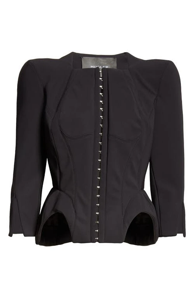 MUGLER Curvy Structured Jacket Black at Nordstrom, Us