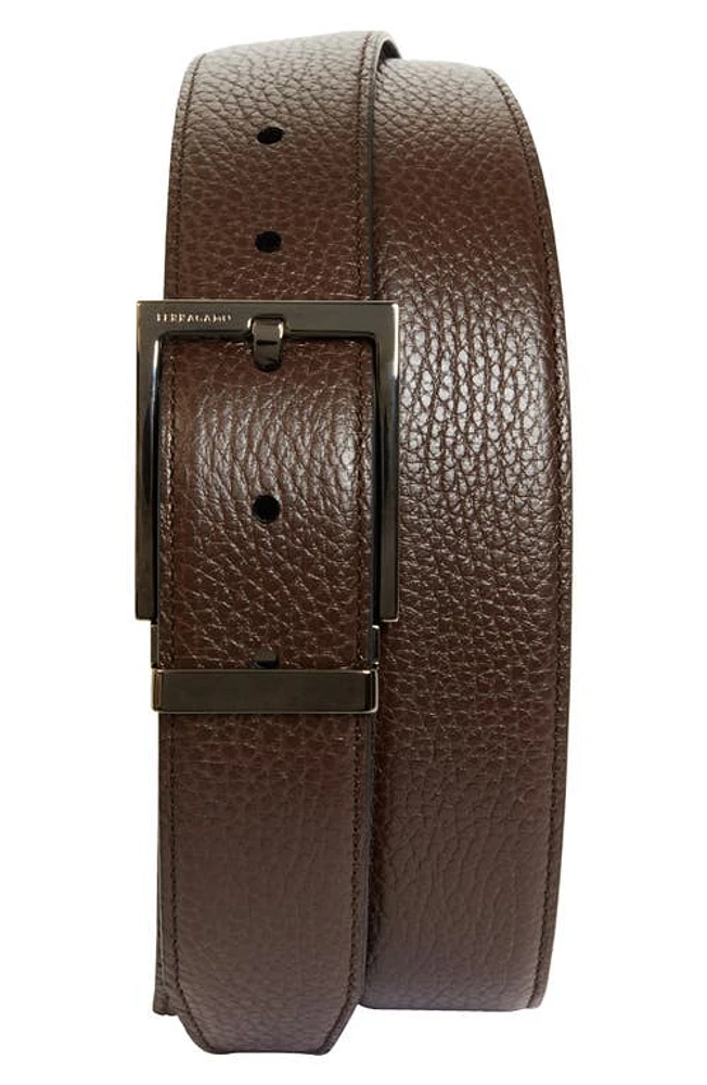 FERRAGAMO Classic Double Adjustable Reversible Leather Belt Moro at Nordstrom, Eu