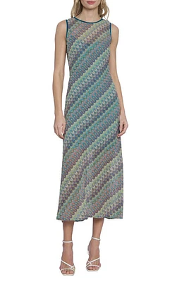 DONNA MORGAN FOR MAGGY Cutout Stripe Knit Midi Dress Pink/Blue/Green Multi at Nordstrom,