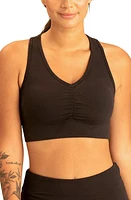 Threads 4 Thought Alanna Racerback Sports Bra Jet Black at Nordstrom,