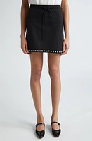 Sandy Liang Lala Button Trim Miniskirt Black at Nordstrom,