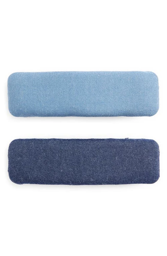 Tasha Assorted 2-Pack Denim Barrettes in Darkdenimlightdenim at Nordstrom