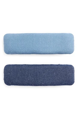 Tasha Assorted 2-Pack Denim Barrettes in Darkdenimlightdenim at Nordstrom