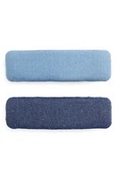 Tasha Assorted 2-Pack Denim Barrettes in Darkdenimlightdenim at Nordstrom