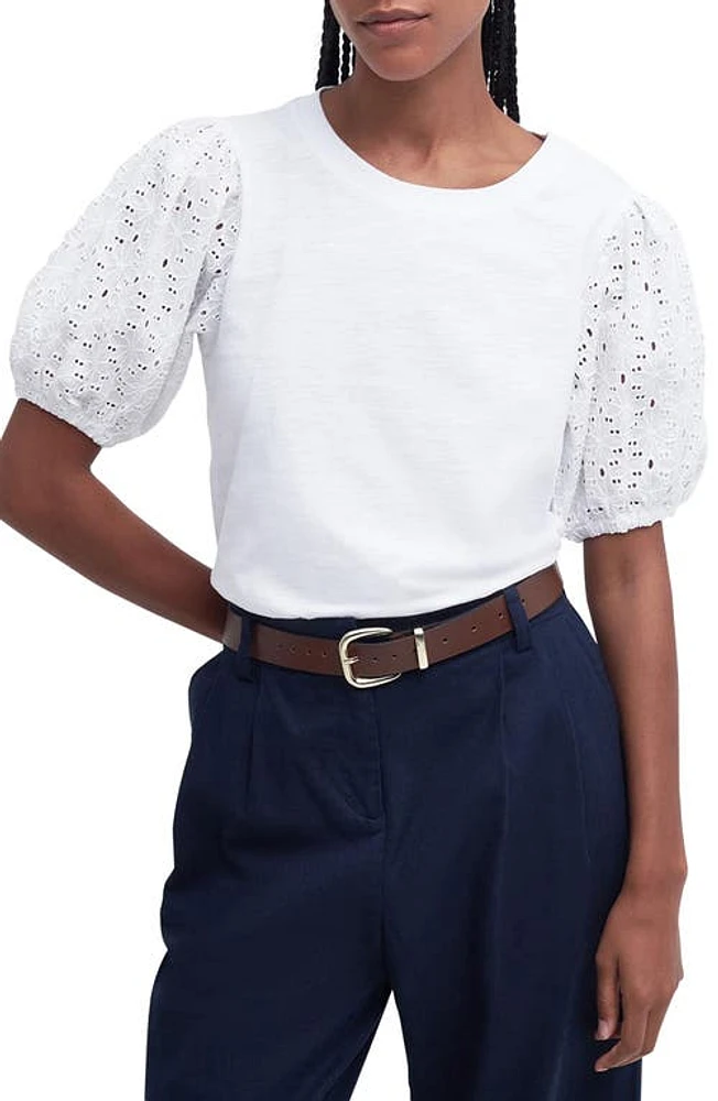 Barbour Longfield Mix Media Top White at Nordstrom, Us