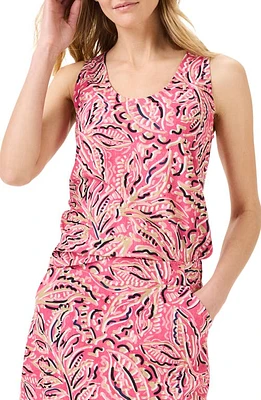 NZ ACTIVE by NIC+ZOE Shadow Floral Tech Stretch Tank Pink Multi at Nordstrom,