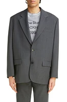 Acne Studios Mélange Oversize Recycled Polyester & Wool Sport Coat Dark Grey at Nordstrom, Us