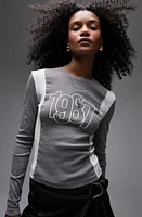 Topshop 1987 Split Top Grey at Nordstrom,