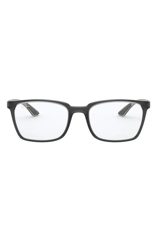 Ray-Ban 54mm Rectangular Optical Glasses in Trans Grey at Nordstrom