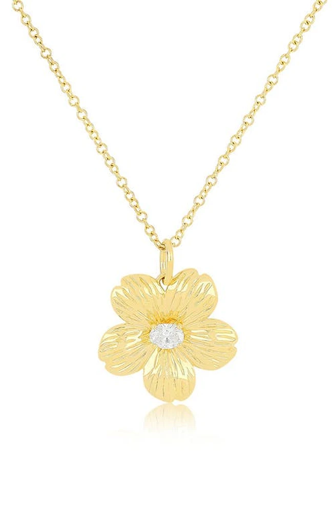 EF Collection Cherry Blossom Pendant Necklace in 14K Yellow Gold at Nordstrom