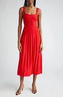 STAUD Ellison Pleat Effect Sweater Dress in Red Rose at Nordstrom, Size X-Small