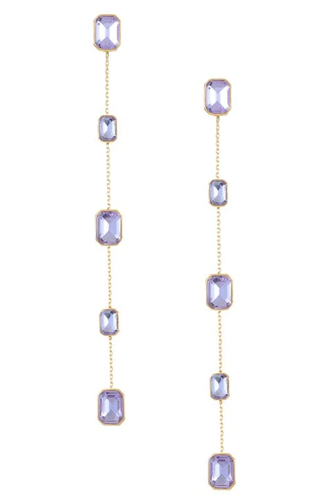 Ettika Baguette Crystal Linear Drop Earrings in Light Amethyst at Nordstrom