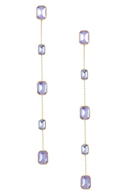 Ettika Baguette Crystal Linear Drop Earrings in Light Amethyst at Nordstrom