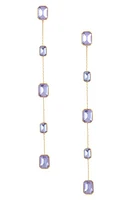 Ettika Baguette Crystal Linear Drop Earrings in Light Amethyst at Nordstrom