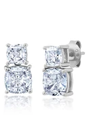 Crislu Cushion Cubic Zirc Stud Earrings in Silver at Nordstrom