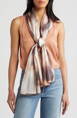 Nordstrom Herringbone Silk Scarf in Grey Floral Blast at Nordstrom