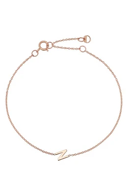 BYCHARI Initial Pendant Bracelet in 14K Rose Gold-N at Nordstrom