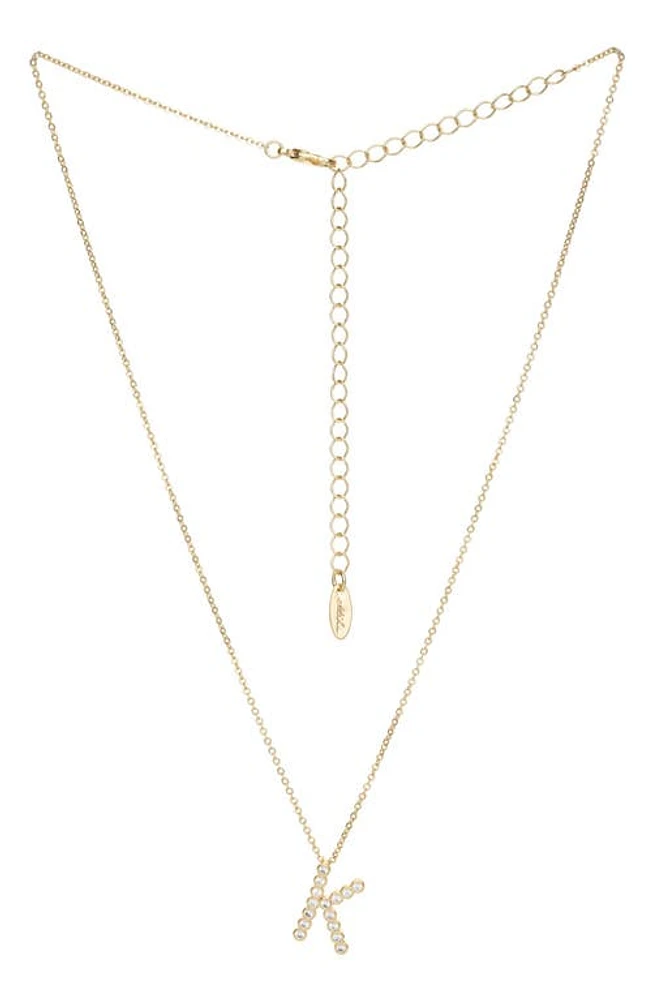 Ettika Crystal Initial Pendant Necklace in Gold- K at Nordstrom