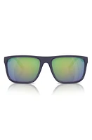 Scuderia Ferrari 59mm Mirrored Square Sunglasses in Blue at Nordstrom