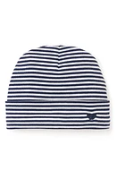 Petite Plume Pima Cotton Stripe Hat in Navy at Nordstrom