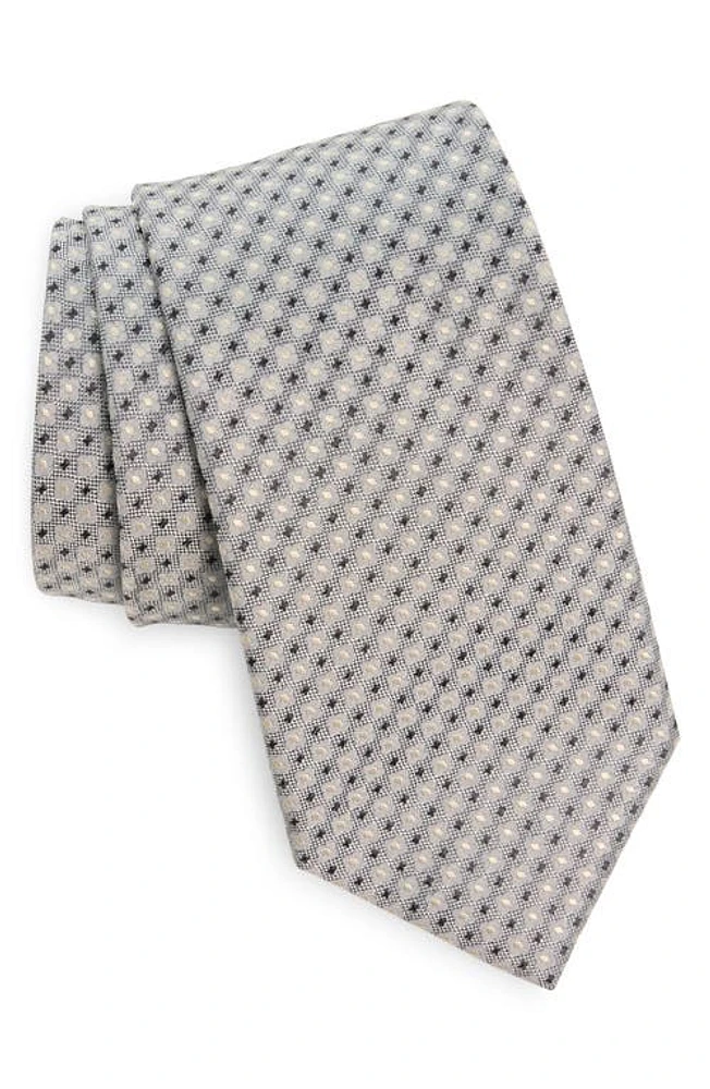 Canali Neat Silk Tie in Light Grey at Nordstrom