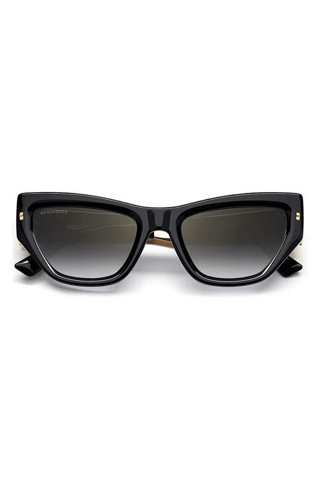 Dsquared2 54mm Cat Eye Sunglasses in Black Gold/grey at Nordstrom