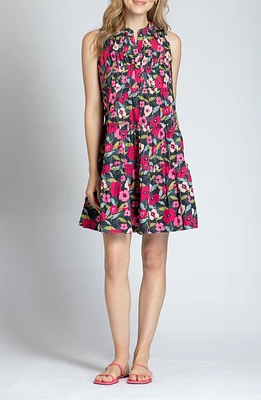 APNY Print Pintuck Sleeveless Babydoll Dress Red Multi at Nordstrom,