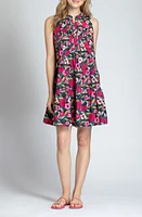 APNY Print Pintuck Sleeveless Babydoll Dress Red Multi at Nordstrom,